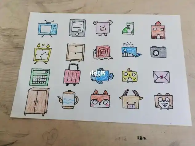 画儿童创意简笔画用一个正方形画出小狗狗正方形简笔画大全正方形图案