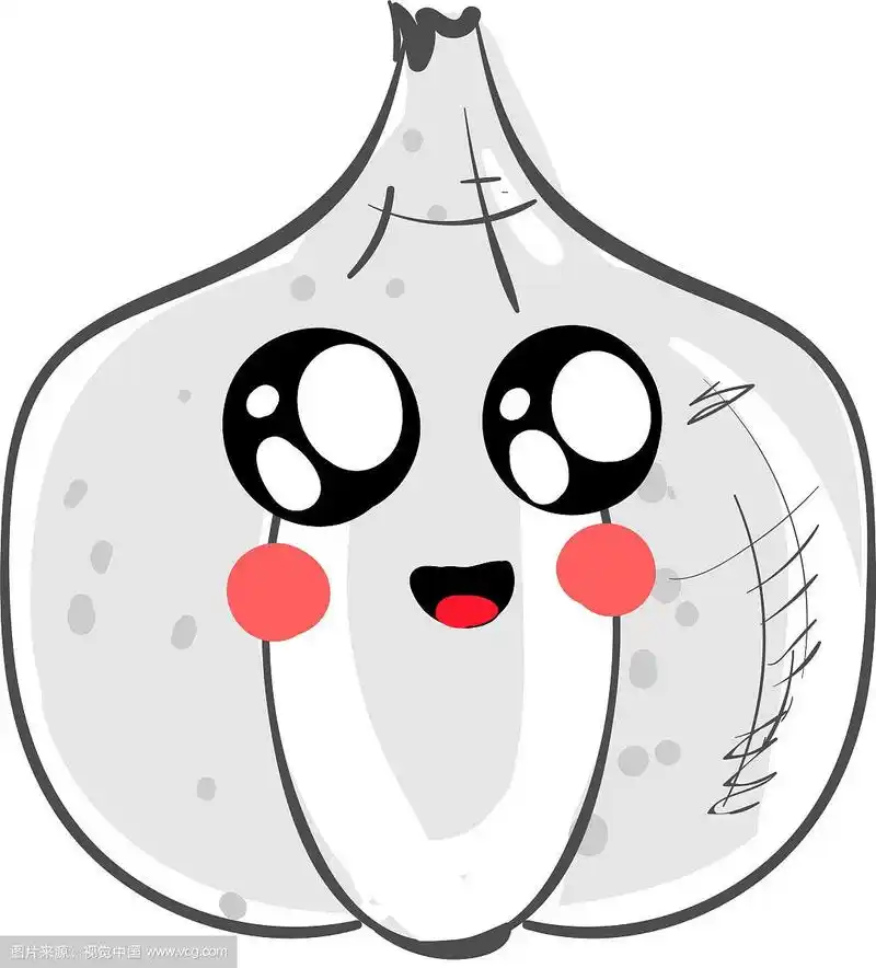 可爱的大蒜在白色的背景