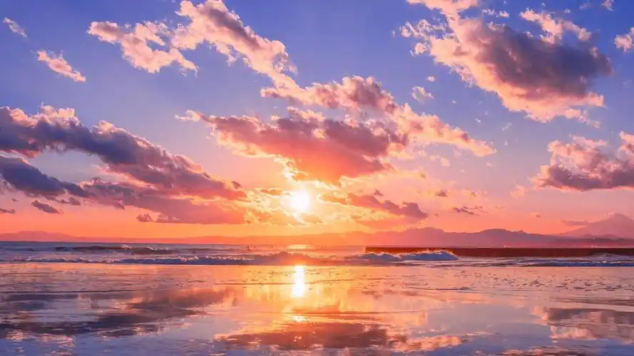 绝美的海边日落