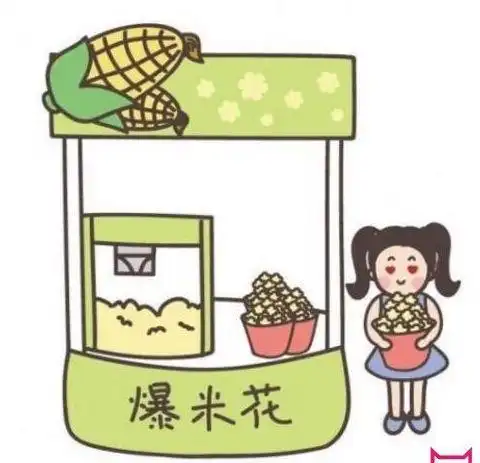 小吃一条街的简笔画