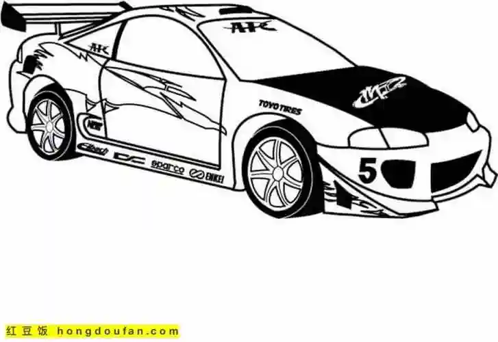 11张令人兴奋的赛车涂色图片!-红豆饭小学生简笔画大全