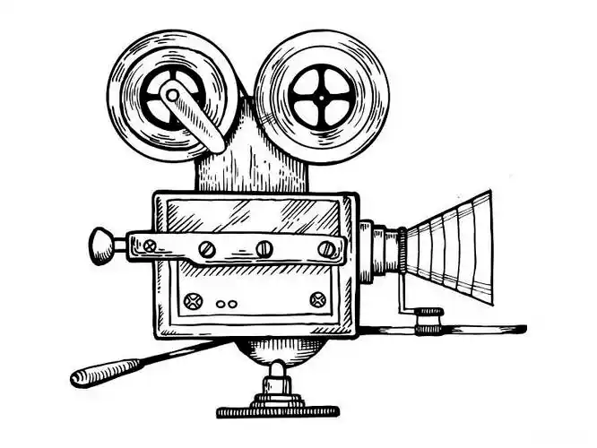 老_摄影机_雕刻_矢量_插画_刮蹭_风格_图像_高清图片_全景视觉