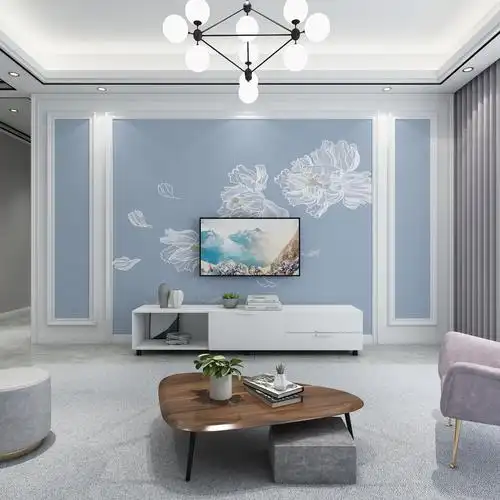新中式电视机背景墙墙布客厅沙发卧室现代简约壁纸3d影视墙壁画