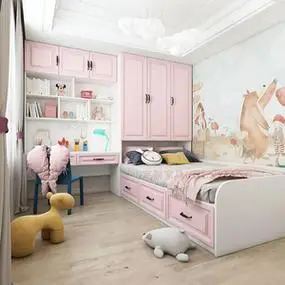 小户型榻榻米床衣柜一体女孩儿童房连书桌次卧1.2米1.5多功能组合