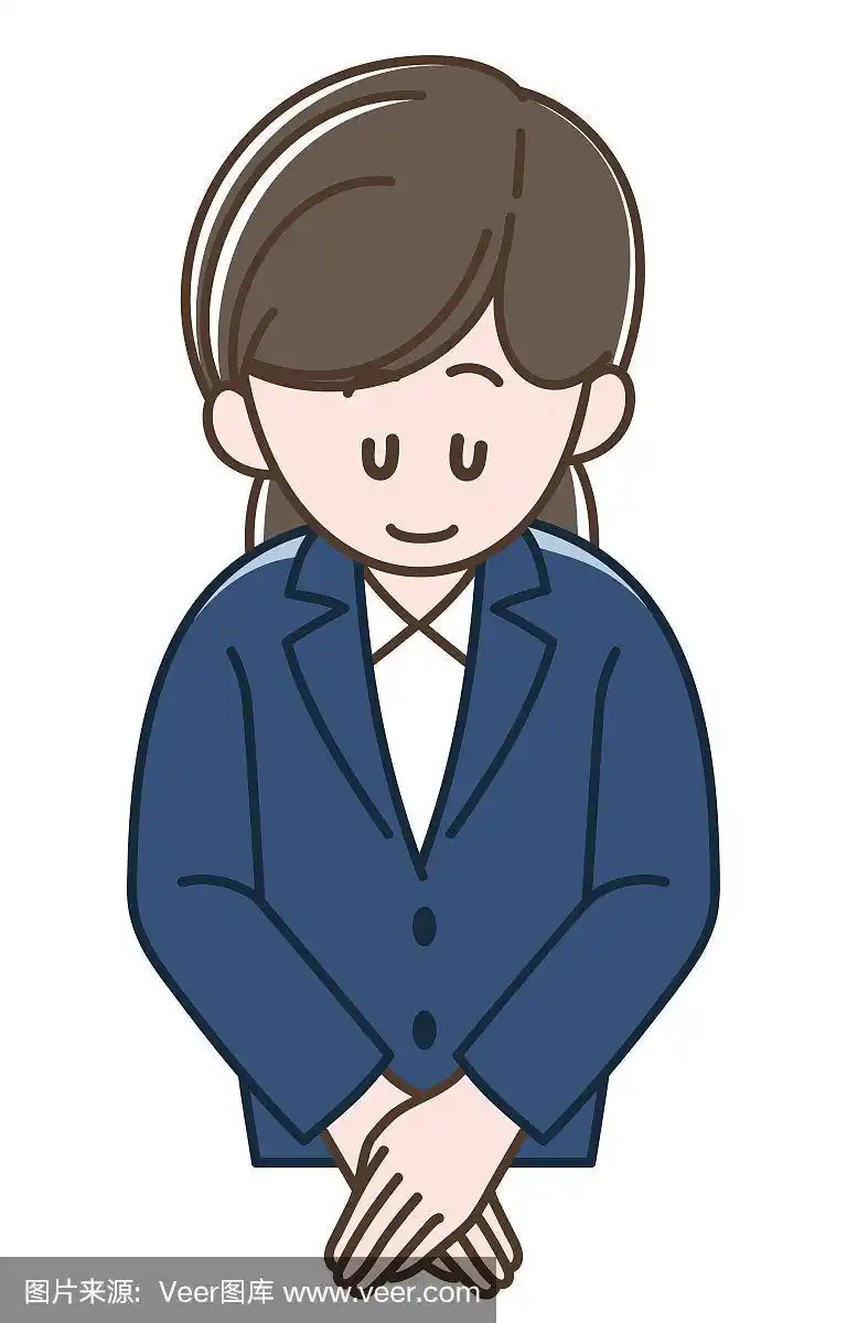 女人鞠躬的插图