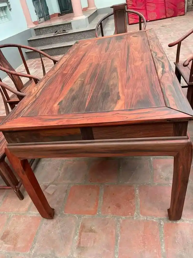 老挝大红酸枝茶桌6件套.#茶桌茶台 :一个茶桌:198×90 - 抖音