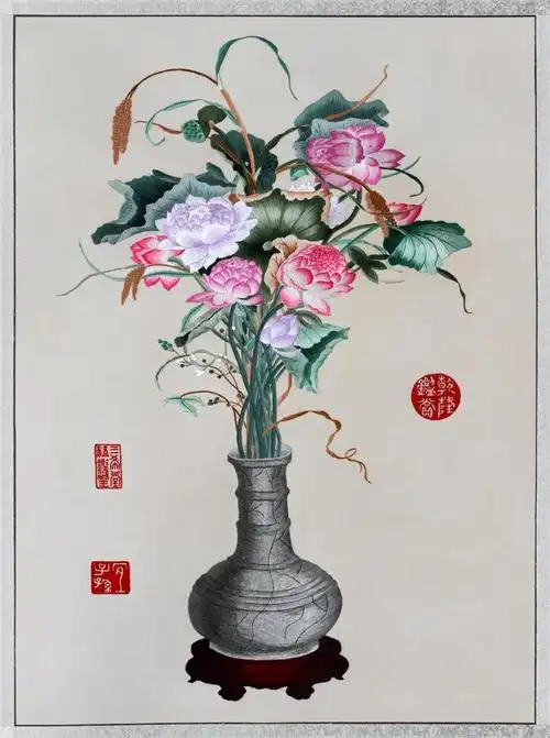 蜀绣单面绣 《聚瑞图》