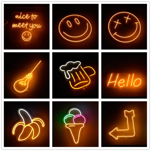 字工业灯条霓虹灯neon潮牌led发光灯牌网红店铺装饰2021啤酒杯