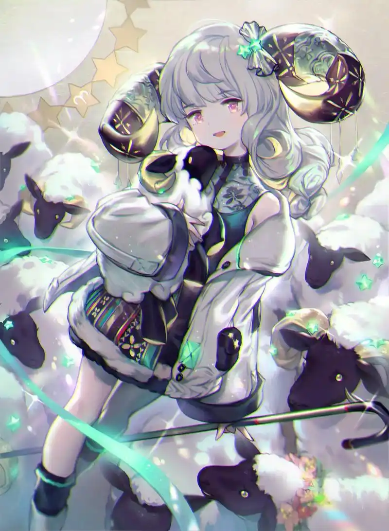 日漫平涂十二星座来啦.#二次元美图 #动漫少女 #插画 #十 - 抖音