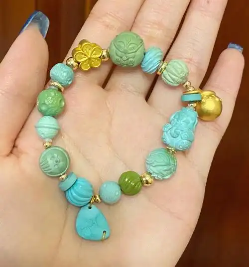 文玩女孩  #配饰分享  #绿松石  #文玩手串  #绿松石搭配  #绿松石