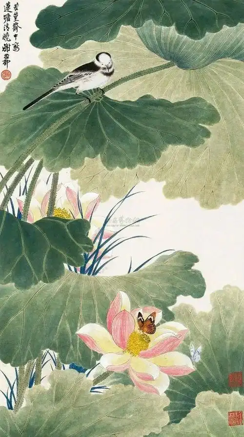 20位名家笔下最美国画荷花50图, 一次看够