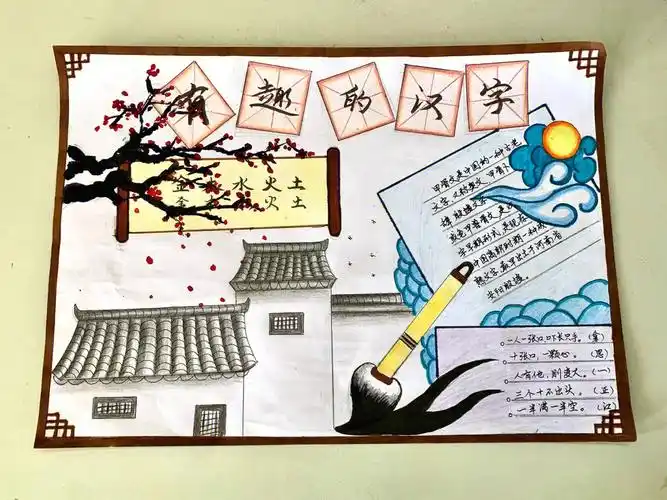 有趣的汉字甲骨文手抄报