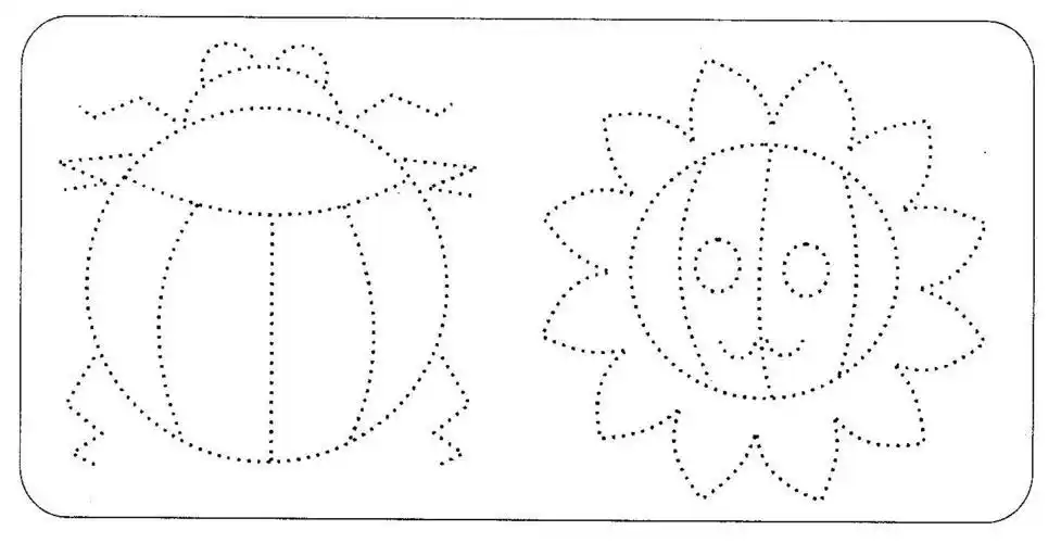 幼儿简笔画虚线长方形