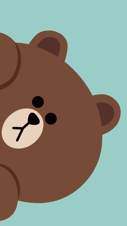 布朗熊情侣手机壁纸