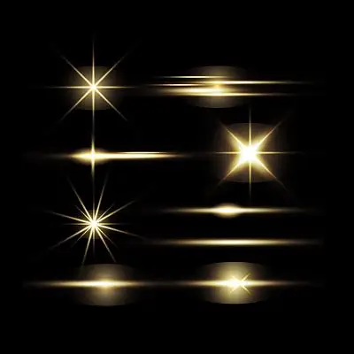 金色光效光点png素材元素