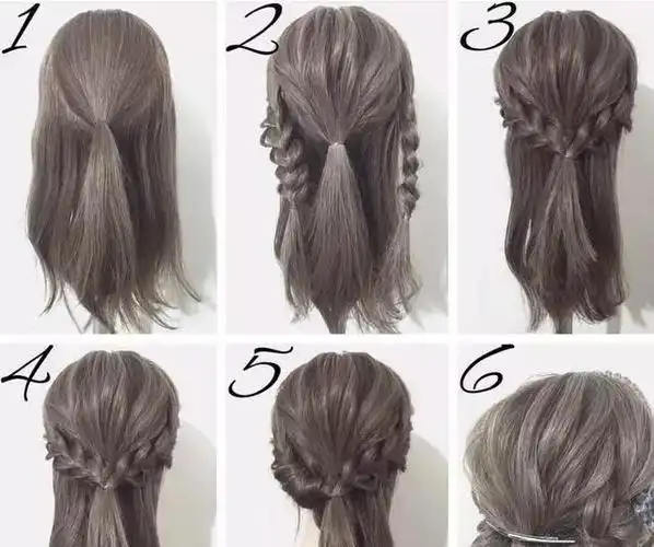 打造凌乱的感觉,小夹子帮助固定头发,编发的时候可以借助一些小工具