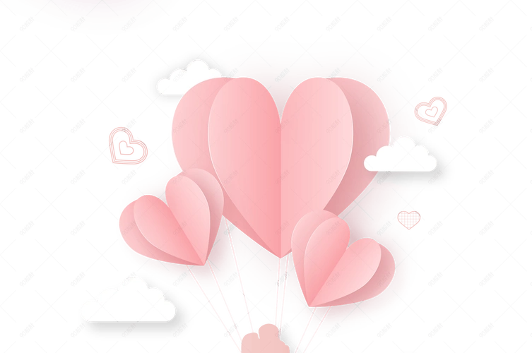 情人节情侣爱心粉色素材
