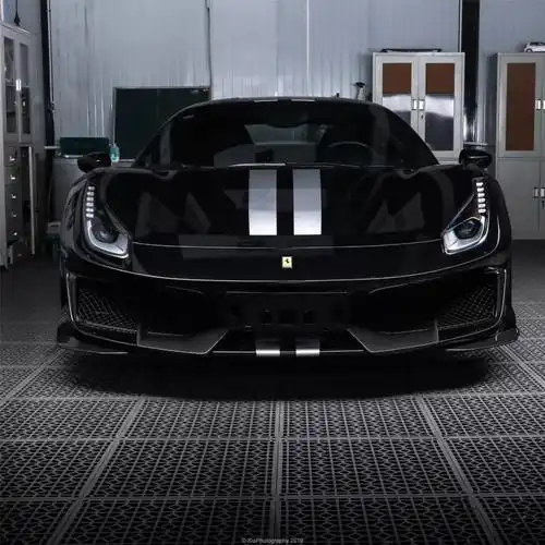 国内实拍法拉利488pista停在那里就有黑武士的感觉