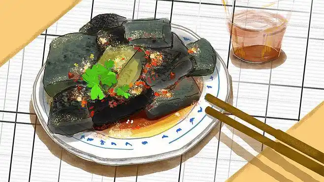 长沙美食臭豆腐插画