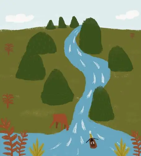 倒空被充满的河流|插画|插画习作|tiffany__xie - 原创作品 - 站酷