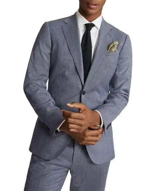 mens blue micro - puppytooth slim fit suit jacket