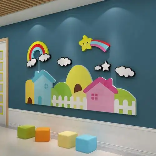 大全—幼儿园墙面装饰环境创材料布置文化托管班画教室培i训机构楼梯