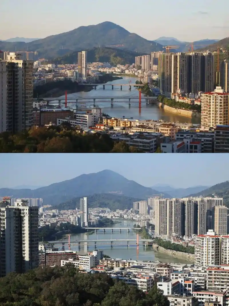 翻到去年拍的安溪县城,心血来潮爬上天台拍照,看着去年和今年的 - 抖