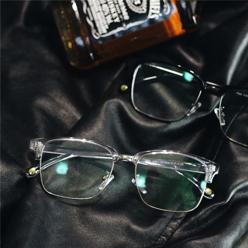 眼镜国潮透明复古镜框男潮tr90超轻男士半框眼镜架