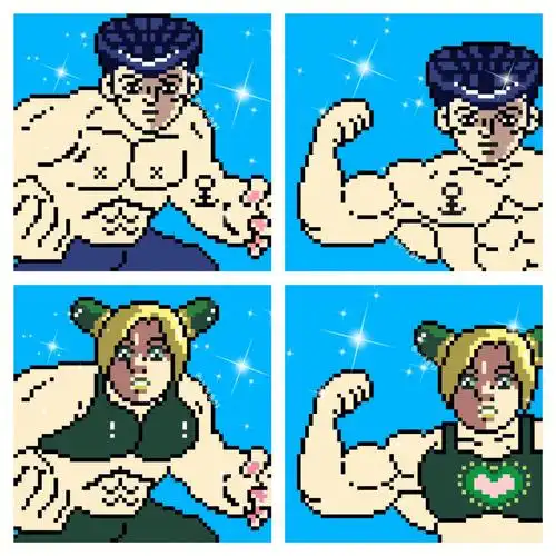 像素头像jojo的奇妙冒险健身版