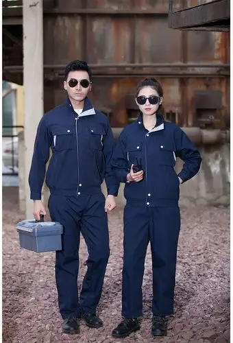 师工作服春秋棉质长袖工作服套装棉质工程服劳保服男女厂服工装定制