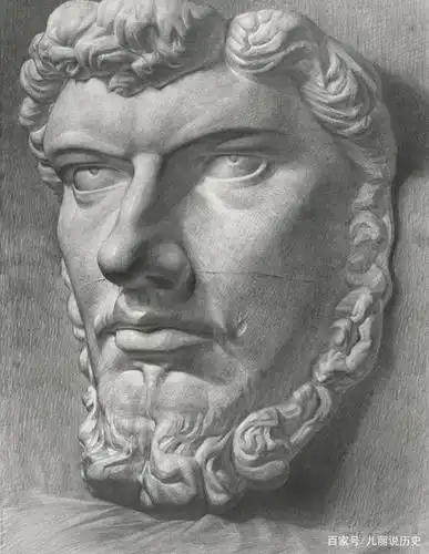 图一:亚历山大的石膏素描图