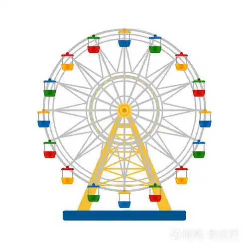 彩色摩天轮白色背景, 矢量插图插画-正版商用图片10mb8f-摄图新视界