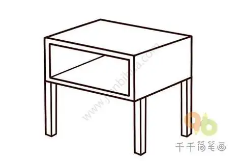 书桌上放书简笔画