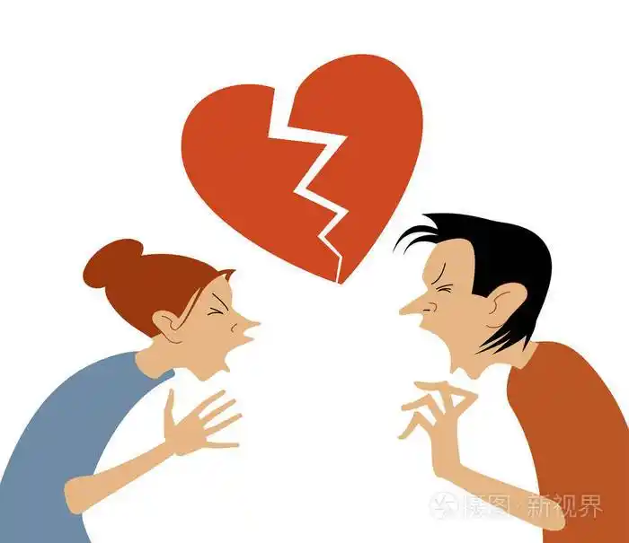 男人和女人吵架.平面样式中的矢量插图