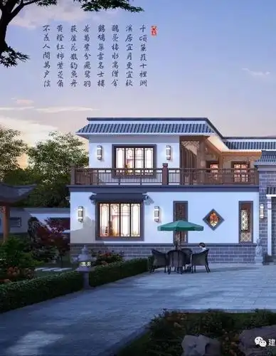 新中式平屋顶四合院别墅可以出租可以做民宿