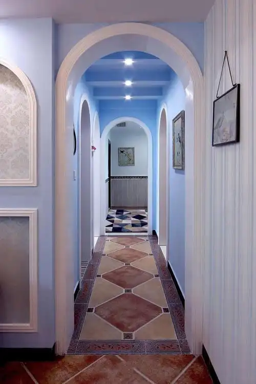 唯美浪漫地中海风情拱门过道效果图