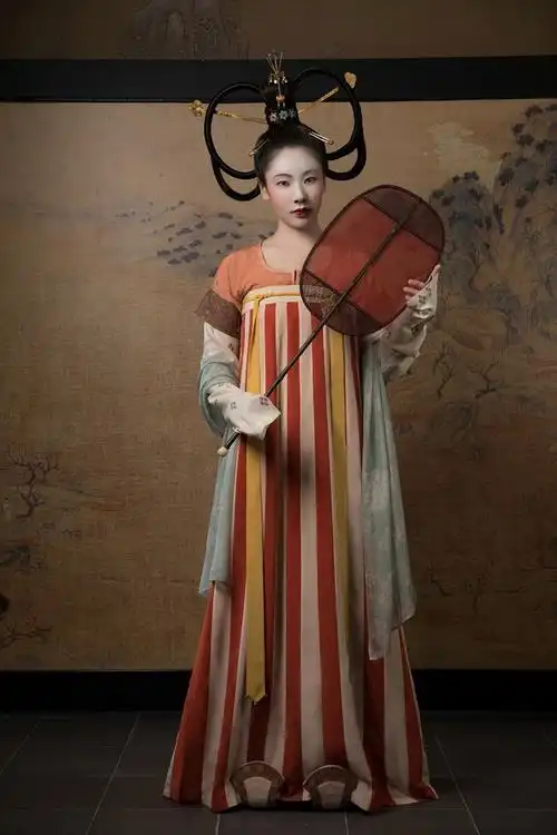 桑缬宫娥初唐风格袒领丝绸半袖衫裙定金淘宝网