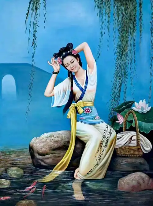 四大美女张嘉应精品油画