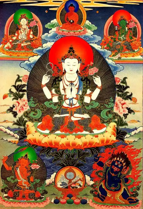 唐卡四臂观音1602x2345px96