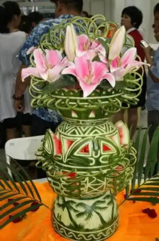 南瓜雕刻老人头像寿星