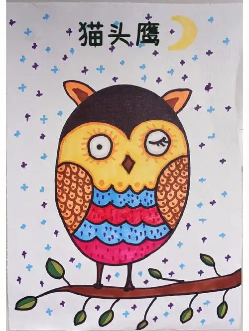 简笔画猫头鹰教程