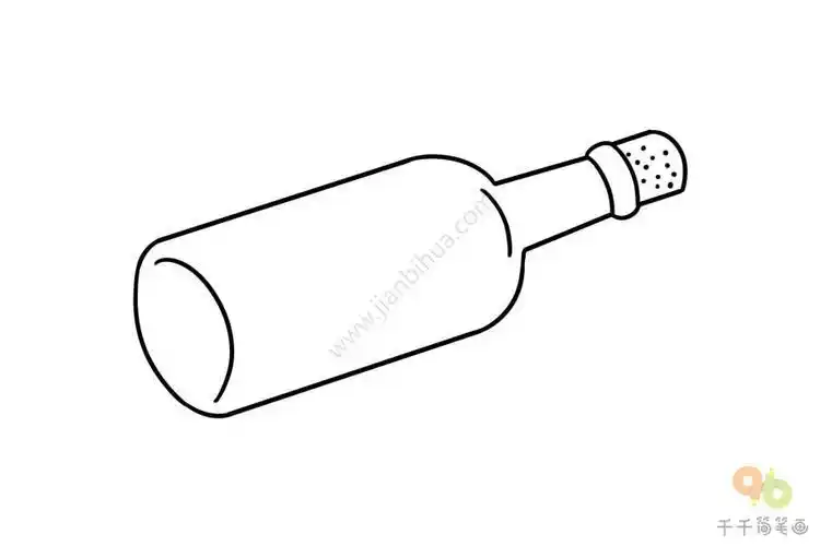 漂流瓶子简笔画