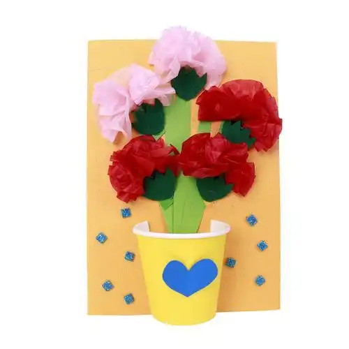 粘贴材料包 diy 儿童手工制作手写卡片幼儿园创意 教师节立体花贺卡