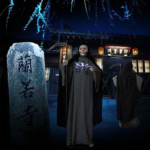 万圣节装饰感应发光恐怖镰刀大鬼吓人整蛊鬼屋装扮场景布置道具