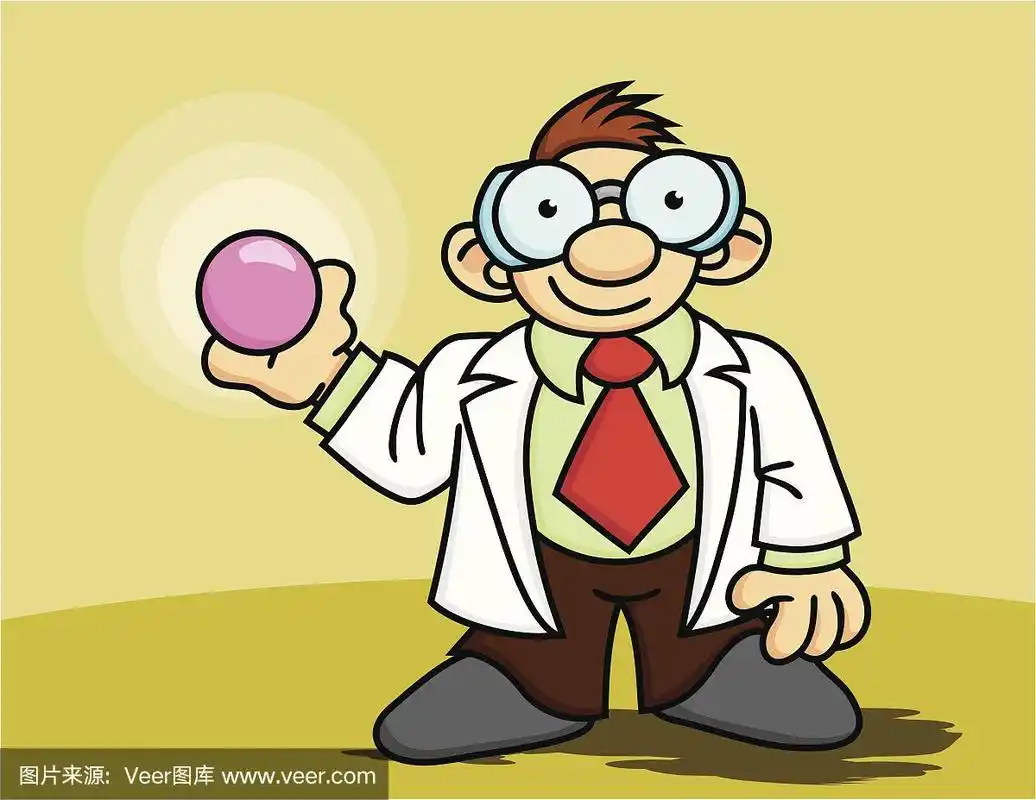 实验服,绘画插图,科学,科学家,卡通