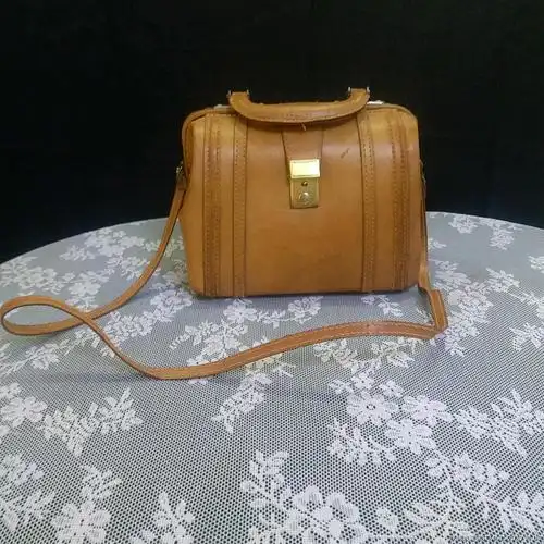 民国老上海老式牛皮包二手老手提包老手拎包老皮包老单肩包