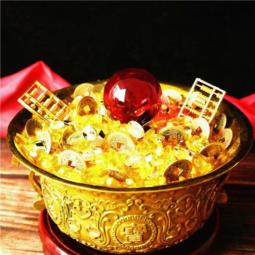 饰品旺财礼品风水纯铜聚宝盆摆件招财聚财家居香炉工艺品开运装
