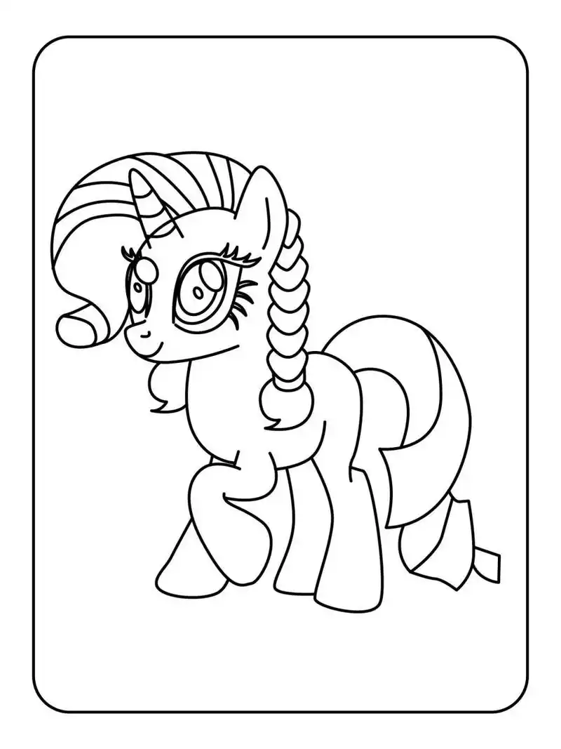 小马宝莉97简笔画涂色素材 | 100张可打印 97小女孩最喜欢的小马