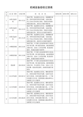 机械设备验收记录表