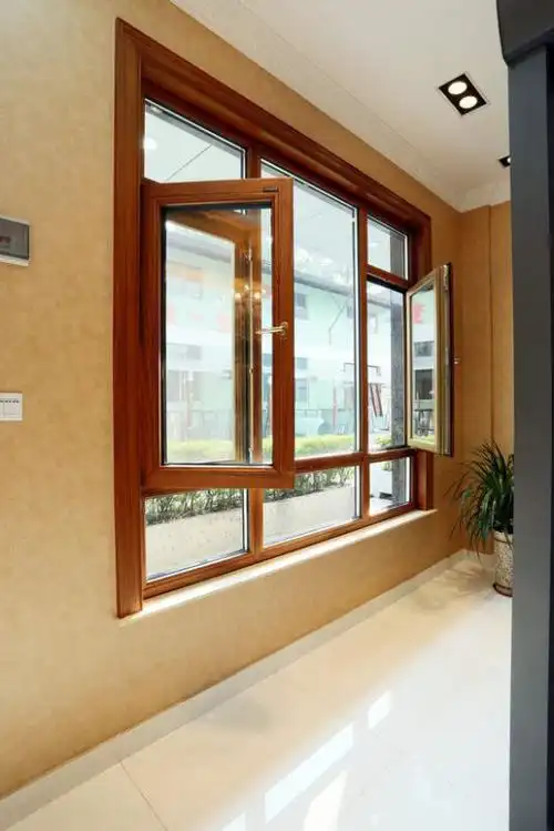 【林嘉旭利】批发供应 铝包木居门窗 原木色对称时尚铝包木门窗